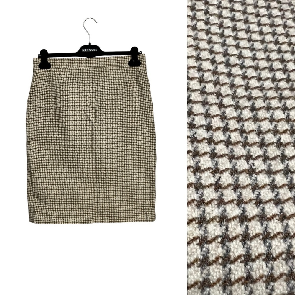 ESCADA Wool / Cashmere Blend Houndstooth Skirt